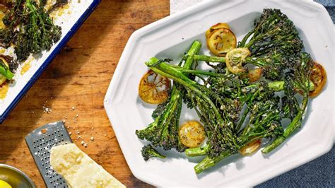 Roasted Broccolini And Lemon With Parmesan Dining And Cooking