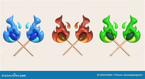 Stages Of Match Burning From Fire To Burnt Stick Cartoon Vector