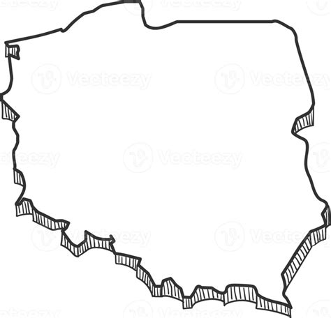 Hand Drawn Of Poland 3d Map 12872704 Png