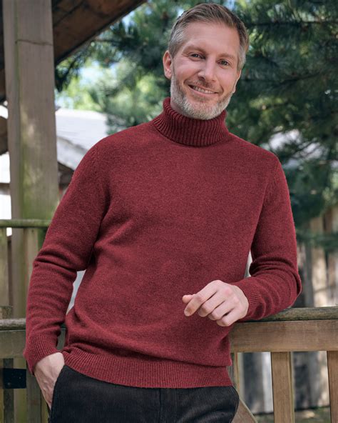 Black Mens Lambswool Turtle Neck Sweater Woolovers Us