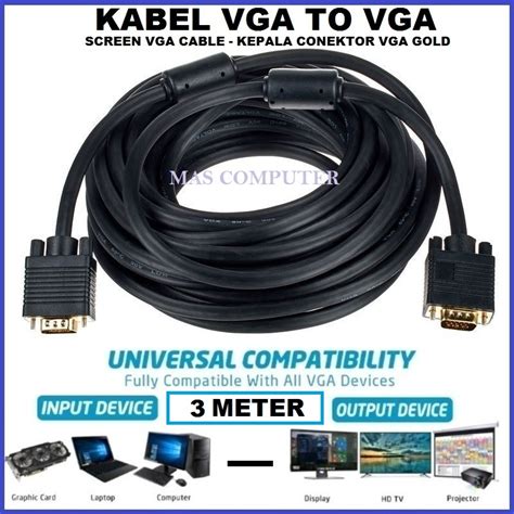 Jual INDO BESTLINK Kabel VGA 3Meter Gold Kabel VGA 3Meter Kabel VGA