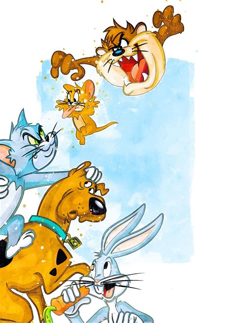 Cartoon Friends POSTER Tom And Jerry Scooby Doo Looney Etsy