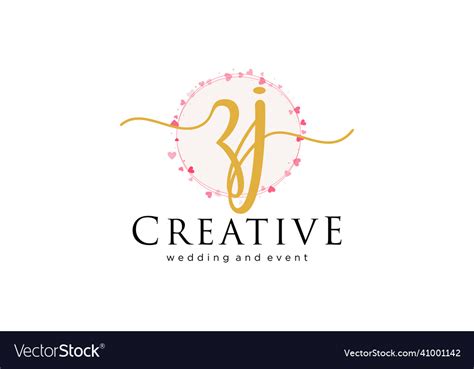 Initial Zj Feminine Logo Usable Royalty Free Vector Image