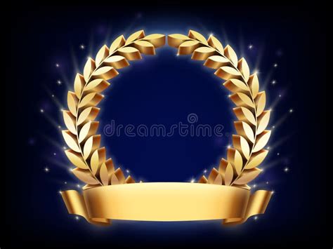 Golden Laurel Wreath Frame Honoring Template With Gold Circle Branch