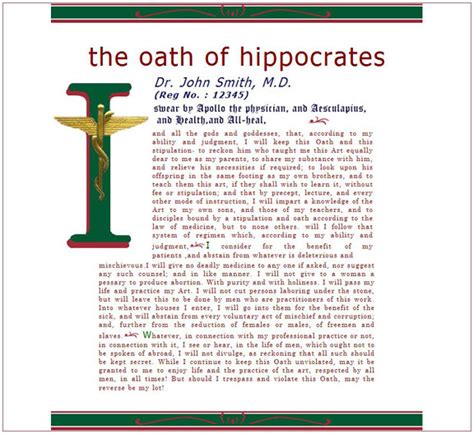 The Oath of Hippocrates