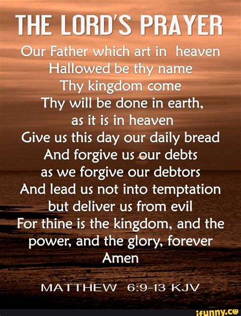 The Lords Prayer Our Father Which Art In Heaven Hallowed Be Thy Name