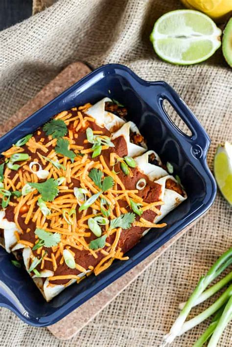 Easy Vegan Tofu And Black Bean Enchiladas I Love Vegan