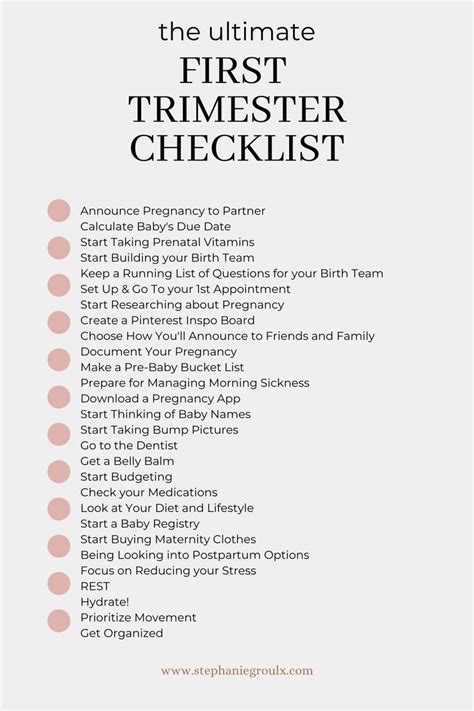 The Ultimate First Trimester Checklist