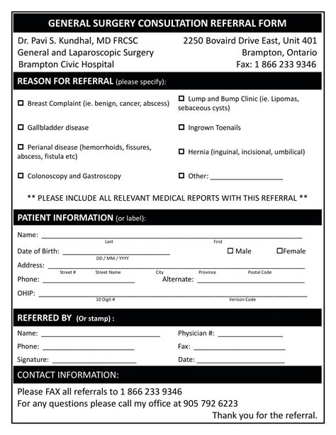 Brampton Civic Hospital General Surgery Consultation Referral Form ...