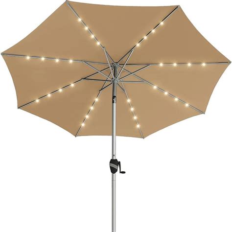 PASAMIC 9 Ft Aluminum Outdoor Patio Umbrella Market Umbrella With Push