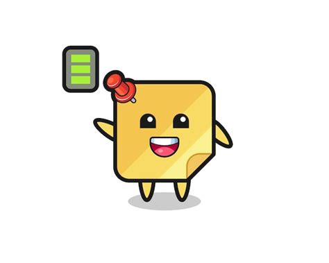 Premium Vector Sticky Note Mascot Character With Energetic Gesture