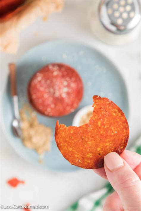 Keto Baked Pepperoni Chips Recipe • Low Carb Nomad