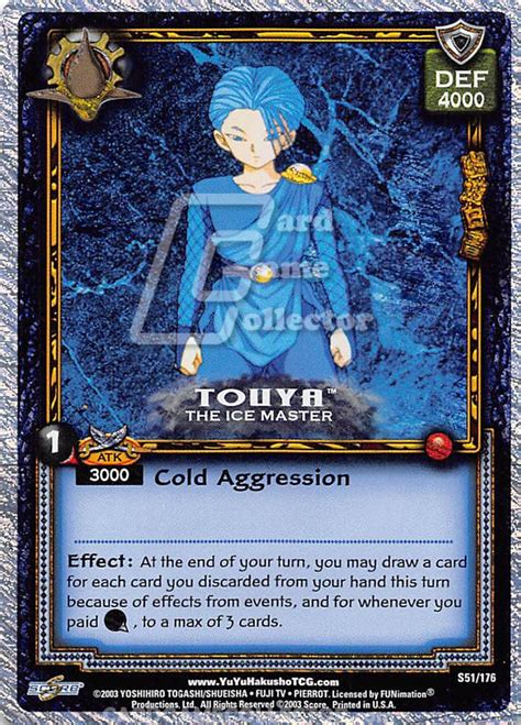 Touya The Ice Master Yu Yu Hakusho Tcg