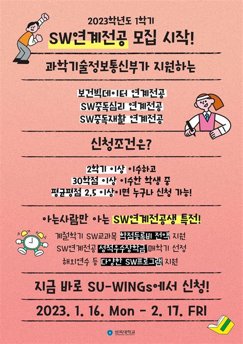 2023학년도 1학기 Sw건강과학 연계전공 신청 안내 삼육대학교