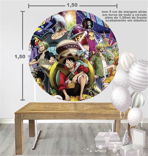 Painel D Festa Redondo Malha Sublimado One Piece One Piece Mesh