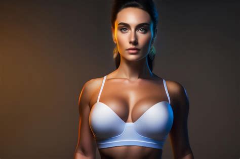 Uma linda morena vestindo lingerie em uma sessão de fotos de estúdio Generative AI imagem