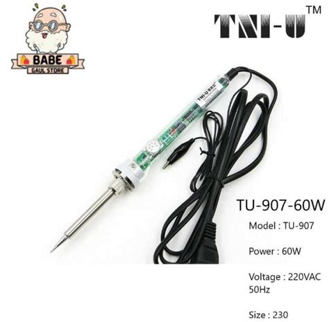 Jual SOLDER TANGAN LISTRIK TNI U TU 907D 60W LED STELL SUHU ORIGINAL Di