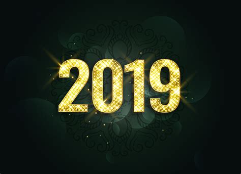 Luxury Style 2019 New Year Sparkles Background Download Free Vector