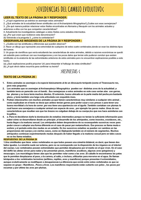 Evidencias Del Cambio Evolutivo Evidencias Del Cambio Evolutivo