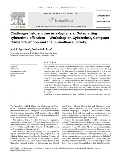 PDF Challenges Before Crime In A Digital Era Outsmarting Cybercrime