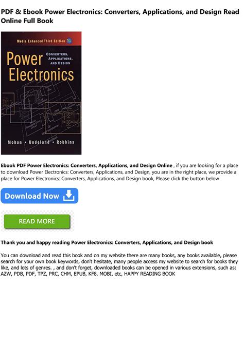 [DOWNLOAD] Power Electronics: Converters, Applications, and Design Full ...