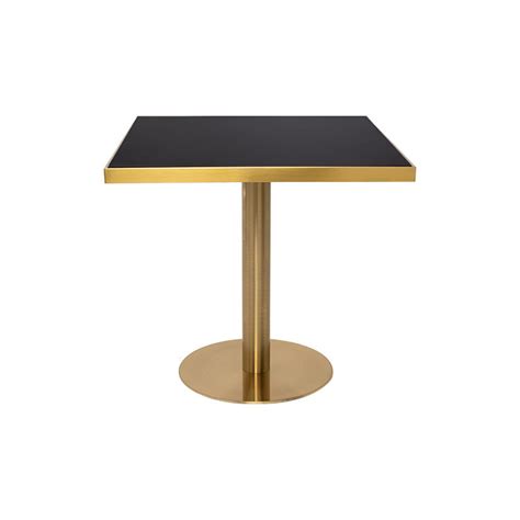 Pippa Square Medium Table Gold Stem And Base With Black