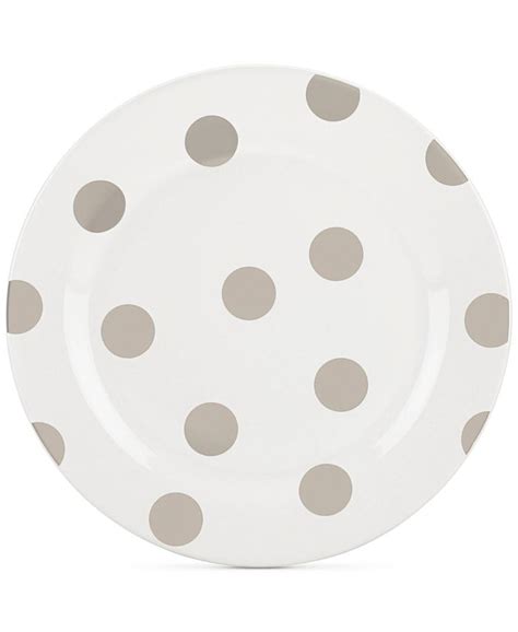 Kate Spade New York All In Good Taste Deco Dot 4 Pc Beige Salad Plate Set Macys