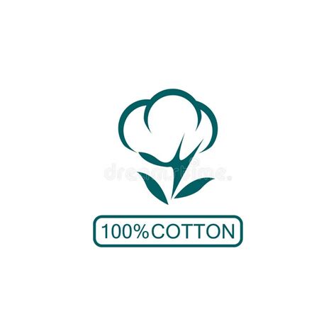 Cotton Icon Natural Organic Cotton Pure Cotton Vector Labels Stock