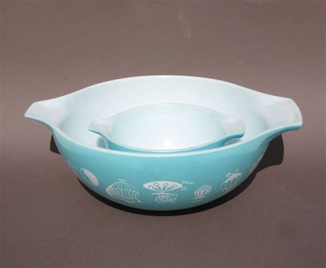 Pyrex Hot Air Balloon Chip And Dip Bowl Set 1958 Etsy