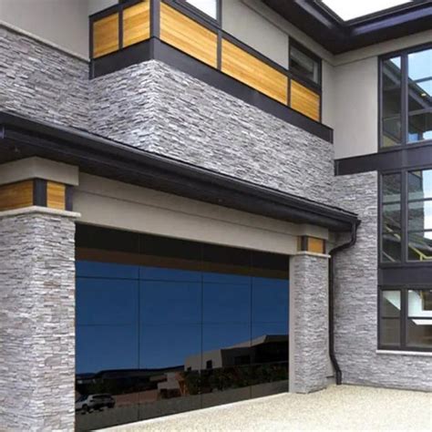 Frameless Mirror Glass Full View Garage Door Modern Frameless Glass