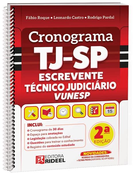 Livro Cronograma Tj Sp Escrevente Tecnico Judiciario Vunesp 2 Edico