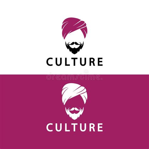 Turban Mustache India Indian Logo Design Vector Illustration Stock ...