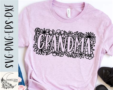 Grandma Svg Design Flower Grandma Svg File For Cricut Etsy Finland