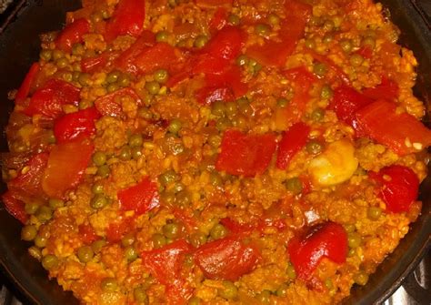 Arroz Con Pimiento Rojo Y Guisantes Receta De Zlm Cookpad