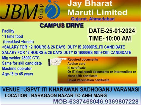 JBM Group Recruitment 2024 Open Campus Drive Job4You India