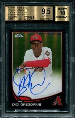 2013 Topps Chrome 65 DiDi Gregorius RC Black Refractor Auto BGS 9 5 10