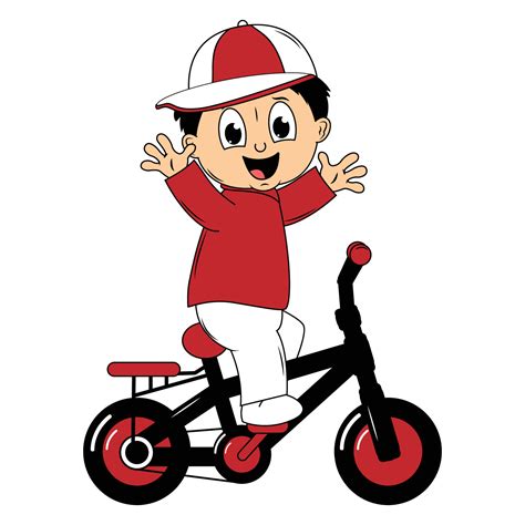 cute boy cartoon ride bicycle illustration graphic 21967912 Vector Art ...