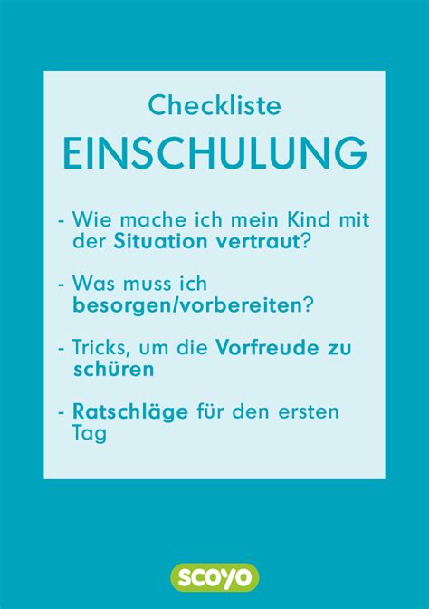 Checkliste Einschulung An Was Muss Ich Denken Lerne Mit Scoyo