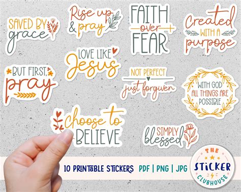 Paper And Party Supplies Religious Quote Stickers Religious Printable