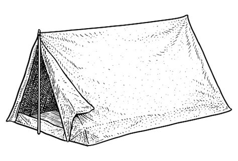 Camping Zelt Illustration Zeichnung Gravur Tinte Strichzeichnungen