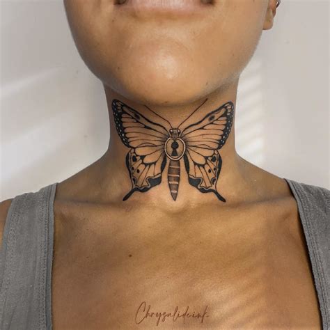 Cool Butterfly Neck Tattoo Ideas For Men Women In