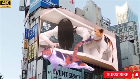 Welcome To Tokyo Shinjuku Cat🐈andevil😈spirit😱 3d Digital Billboard In