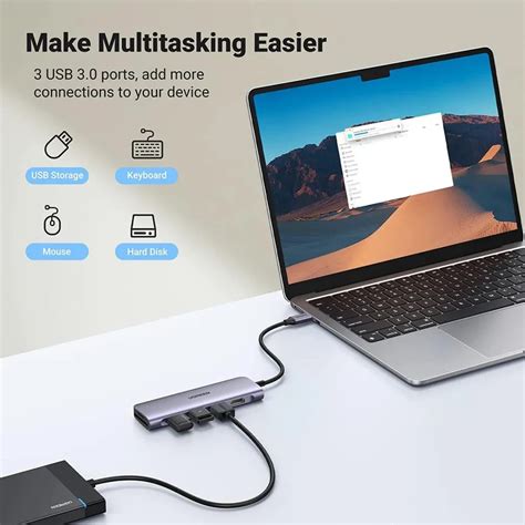 UGREEN USB C Multifunction Adapter 6 In 1 Hub CM511 E Zone