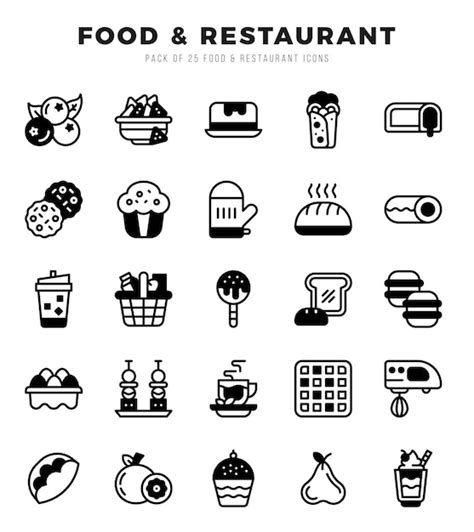 El Paquete De Iconos De Alimentos Y Restaurantes Para La Presentaci N