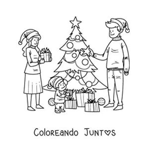 Total Imagen Dibujos De Navidad En Familia Para Colorear Faciles