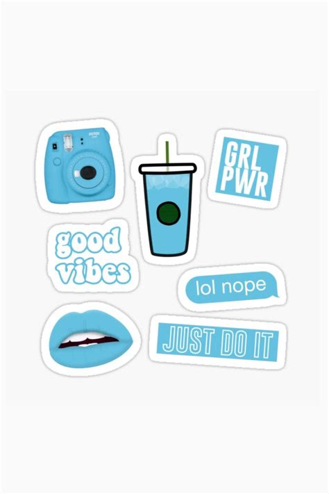 Blue Aesthetic Vsco Sticker Pack Printable Aesthetic Stickers Print