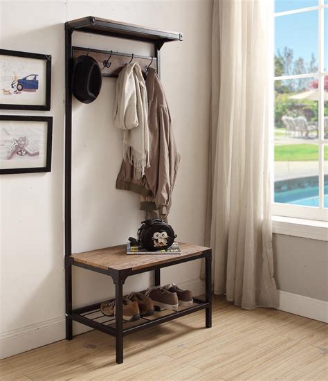 Buy eHomeProducts Vintage Dark Brown Industrial Look Entryway Shoe ...