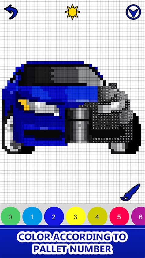 Android Için Cars Color By Number Pixel Art Sandbox Coloring Apk İndir