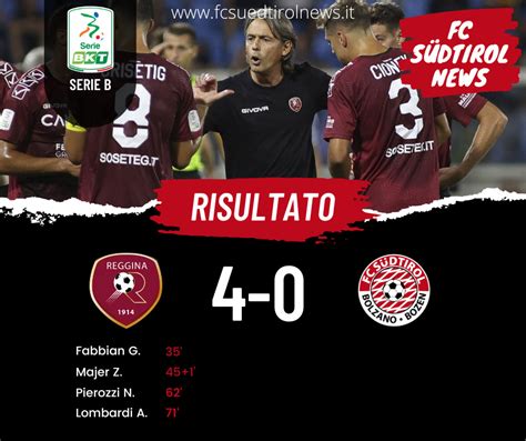 Reggina Südtirol 4 0 tabellino gol highlights classifica