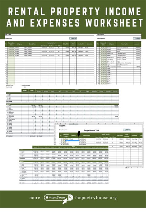 Rental Property Income and Expenses Worksheet for October 2021 ᐅ The Poetry House Accounting ...